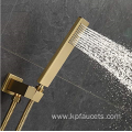 Square brass Gold plated Shower Faucet